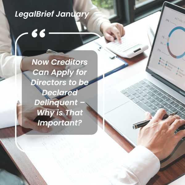Director Now Creditors Can Apply for Directors to be Declared Delinquent – Why is That Important?